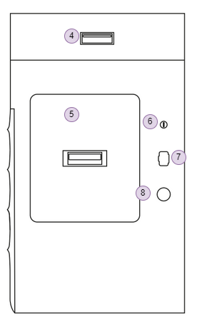 Right side view of the printer